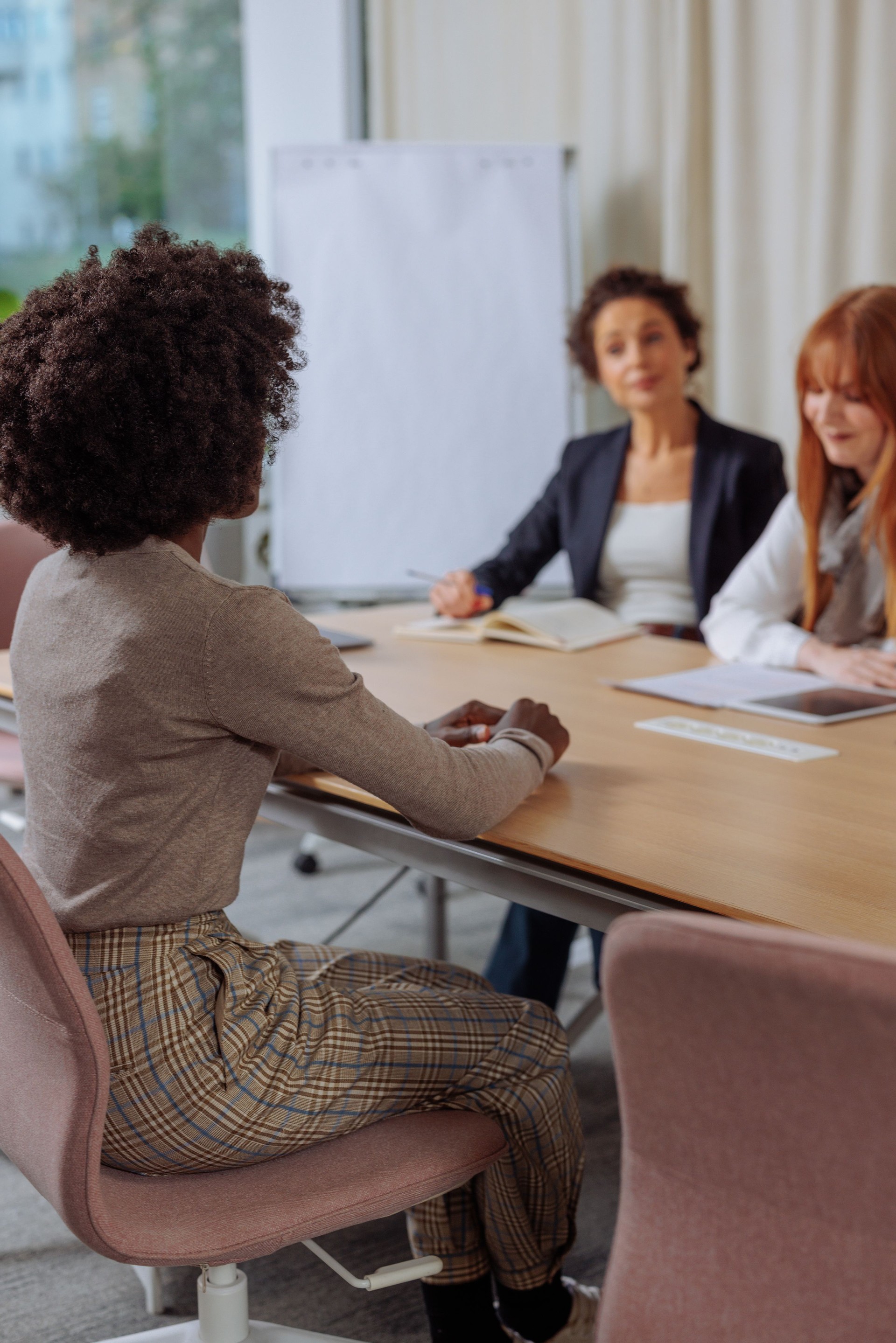Businesswomen doing an interview with a new potential coworker